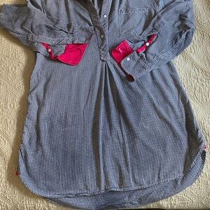 Victoria's Secret Black and White Button Down Nightshirt with Long Sleeves